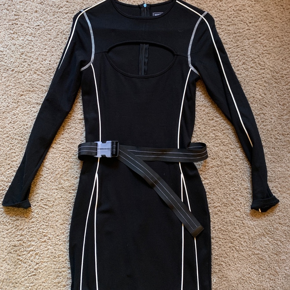 Maniere De Voir Black Cutout Utility Dress